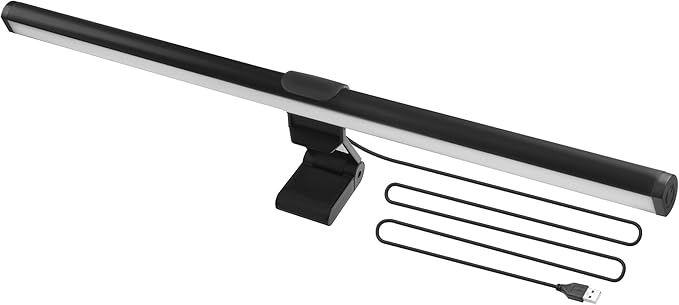 Dual-Sided Screen Light Bar, RGB Atmosphere Backlight & 3 Color Temperatures, Touch Control Non-Magnetic Lamp for Low-Light Eye Care