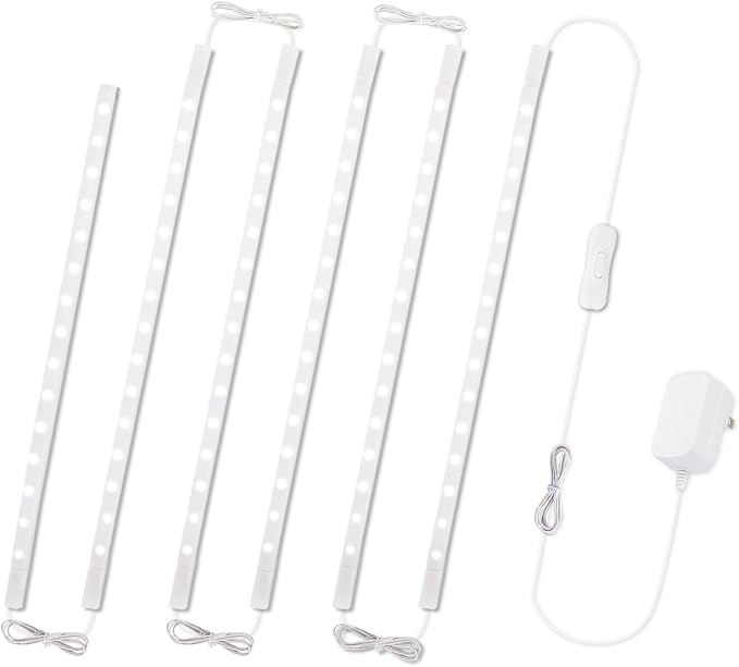 Cefrank 6-Pack Linkable Under Cabinet Lighting, 12" LED Shelf Light Bars | 1200LM Cool White • Plug-in • CRI90+ • Frosted Lens • Pantry • Bookshelf • Workbench