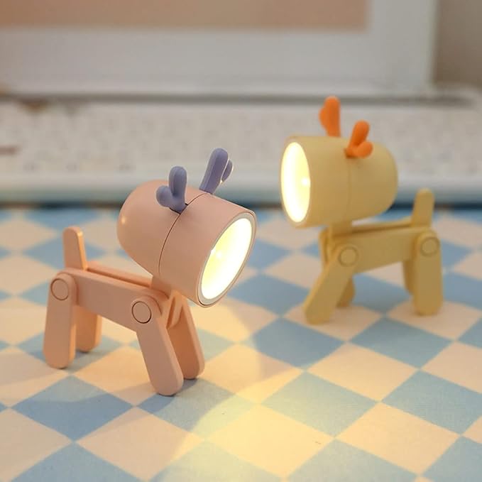 Cute Night Light for Kids, Mini Led Table Desk Lamp, Decorative Lamp Indoor Nightstand, Animal Pet Nightlights, Christmas Decorate Birthday Gifts for Children, Students (Deer 3 Colors-D)