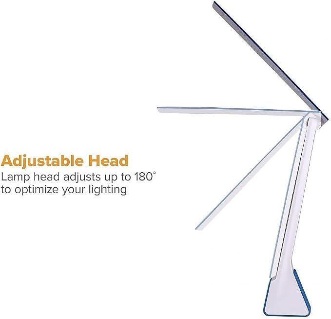Bostitch Office Rechargable Battery Led Desk Lamp, 3 Color Temperatures, Flip Open, Blue (KT-VLED1810-BLUE)