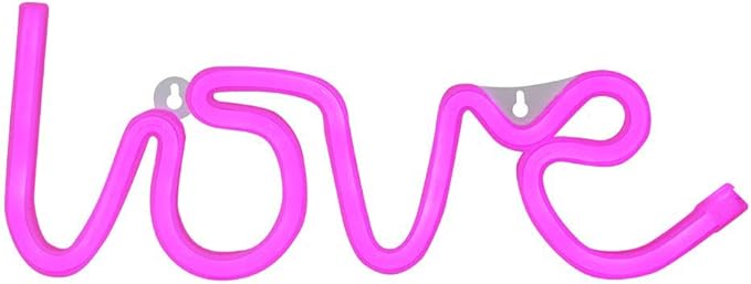 Neon Love Signs Light LED Love Art Dorm Decor Sign-Wall Decor-Table Decor for Valentine's Gift Girls Room Kids Room Living Room House Bar Pub Hotel Beach Recreational Battery or USB Powered Light