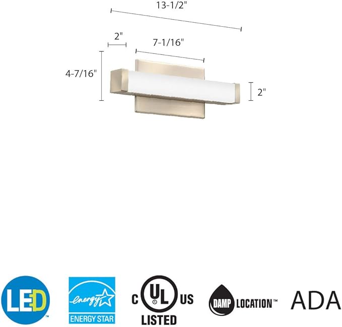 Lithonia Lighting FMVCSLS 12IN MVOLT 30K35K40K 90CRI BN M6 Vanity, Brushed Nickel