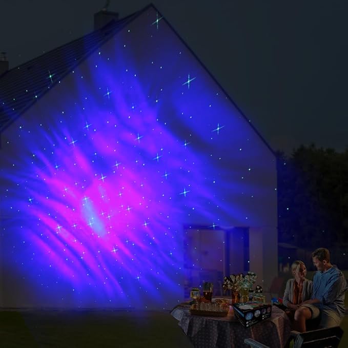 LedMAll Star Aurora Green and RGB LED Night Lights Decorative Projector with Bluetooth Speaker and Remote Control - Dark Gray