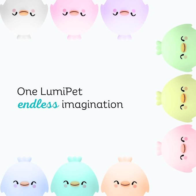 Chick Silicone Night Light for Kids, Squishy Lamp with Remote | Tap Control | Rechargeable 9-Color Changing Soft Glow | Nursery Nightlight for Kids | Portable Animal Nightlight | USB Cord
