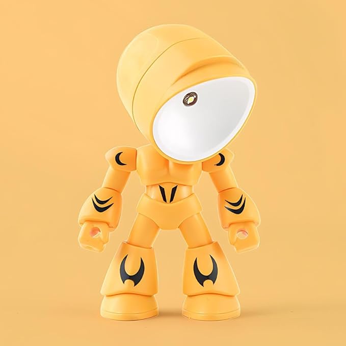 2026 Posable Robot Table Lamp - 6Pcs Cartoon Animal LED Night Light Set - Cordless Eye-Friendly Mood Light with Phone Holder for Bedroom Desk Decor (1PCS D)