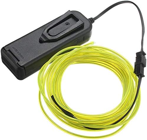 ABALDI EL Wire Neon Light Battery Powered High Brightness Electroluminescence for Outdoor Indoor Christmas Halloween Decoration(5m/16ft,Fluorescent Green)