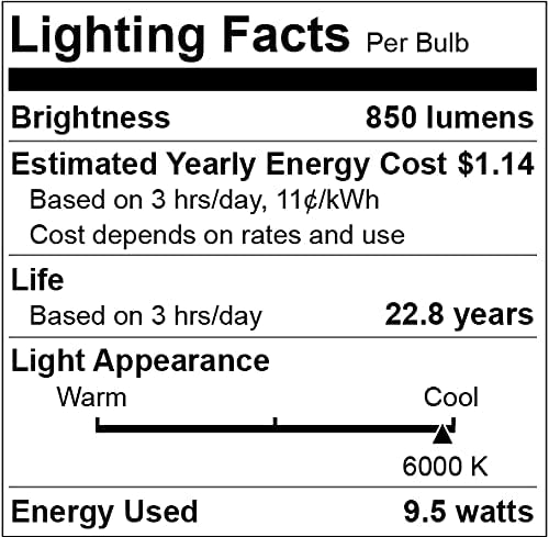 Qualilux Dusk to Dawn A19 LED Light Bulbs Outdoor, 850 Lumen, 60W Equivalent, Daylight Deluxe 6000K, 9.5W, E26 Base, 4-Pack, HQ-H010