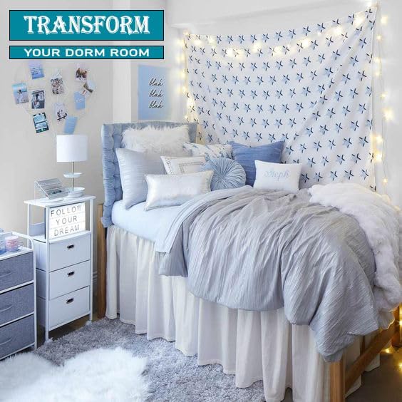 Dorm Bed Skirt, Twin XL, 34" Drop, Ivory | Soft Microfiber Fabric, College dorm rooms, Hides under-bed storage, Fits 39"x80" Beds, Wrinkle-resistant, Machine Washable
