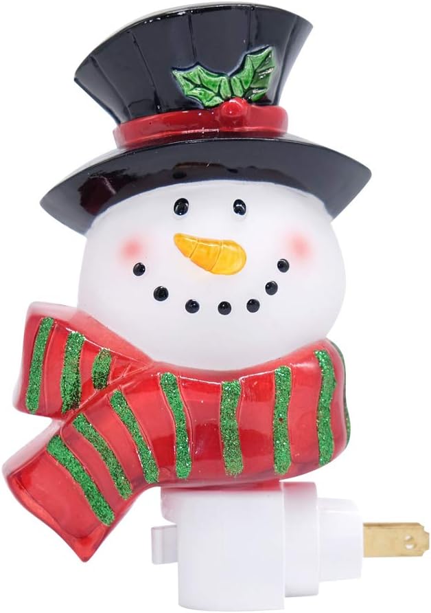 DRomance Christmas Decoration Night Light Plug in with Switch Manual On/Off, Nightlight for Kids Incandescent Bulb Included with 360 Degree Swivel Plug, Snowman Night Light Bedroom