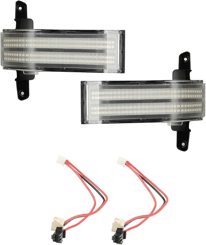 ROCCS LED Sequential Amber Side Mirror Marker Turn Signals White Parking Cargo Lights Switchback Tow Mirror Light for 2014-2019 Chevy Silverado GMC Sierra 1500 2500HD 3500HD, Clear Lens