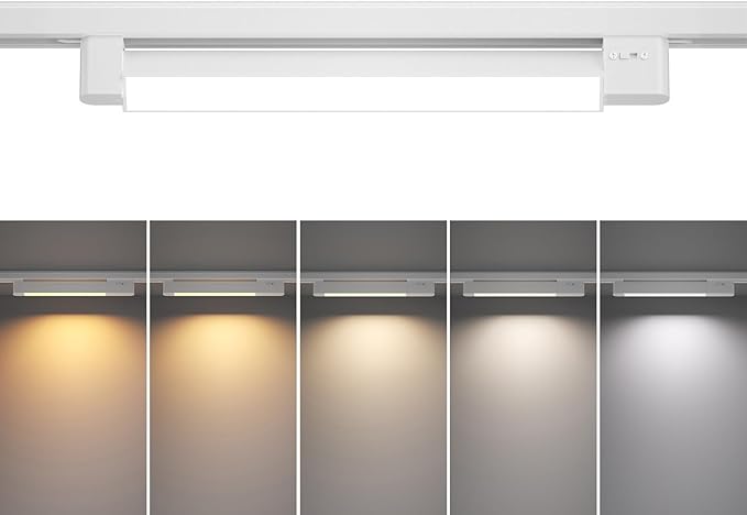 5 Color Linear H Track Lighting Heads H Type Track Light Heads Dimmable LED Track Lighting Fixtures Ceiling Spotlight, H Style Track Heads for H Track Lighting Rails - White CRI90 25W 1 Pack