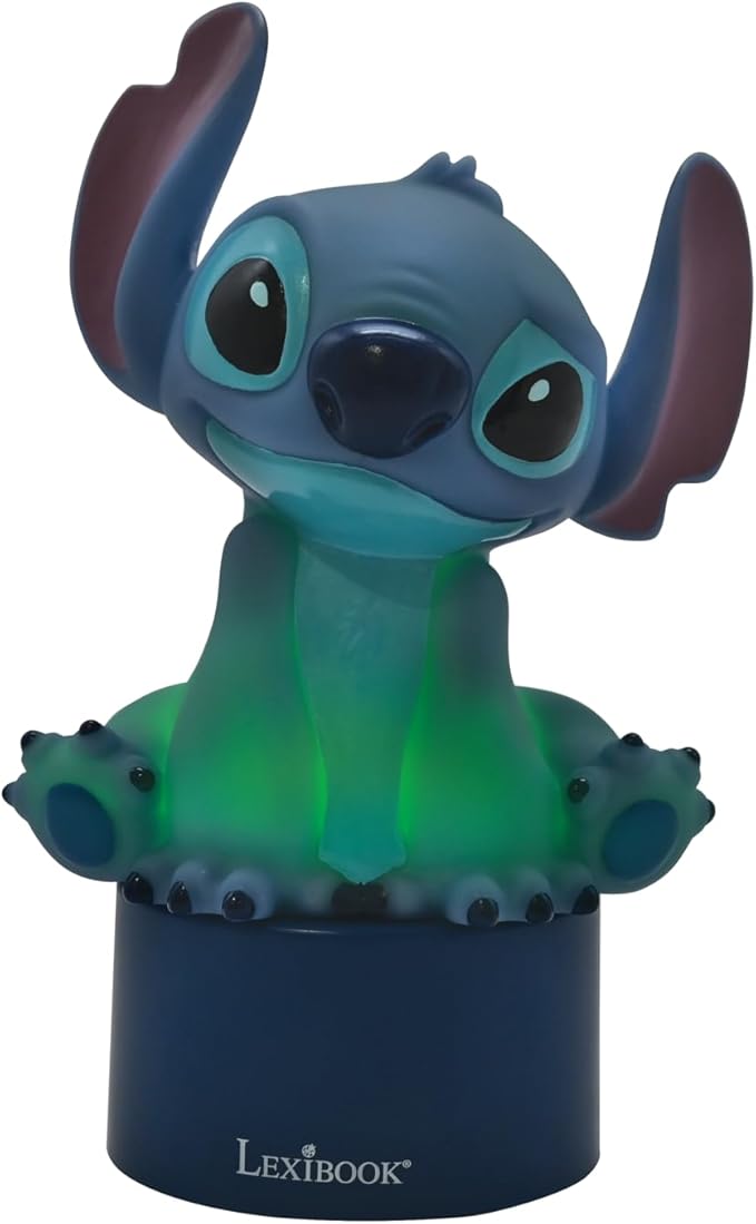 LEXiBOOK, Stitch Nightlight Speaker, NS01D | Colour changing light, Soft glow, Battery operated