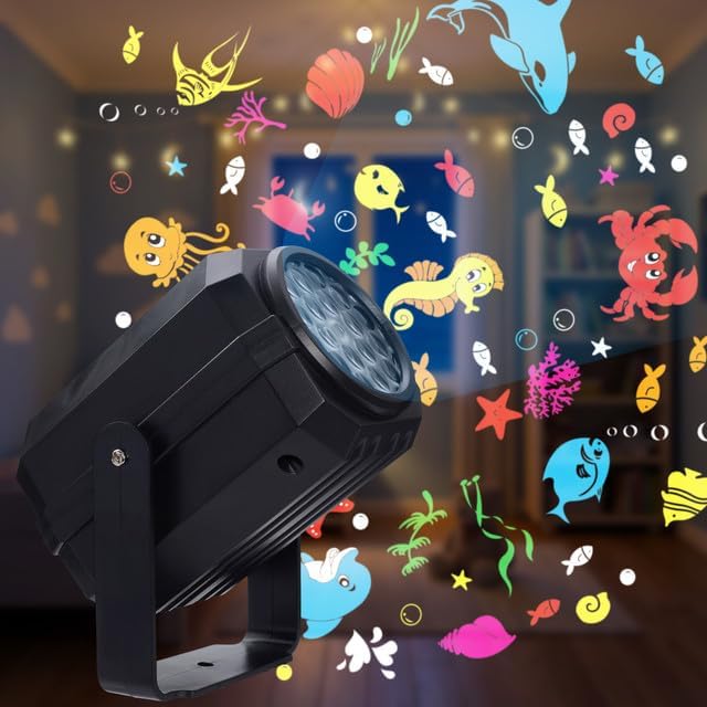 Underwater World Projector, 270° Adjustable Night Light Projects 16 Automatic Rotation Marine Animal Patterns, Bedroom Decor for Kids, Ideal Birthday Gift for Boys and Girls