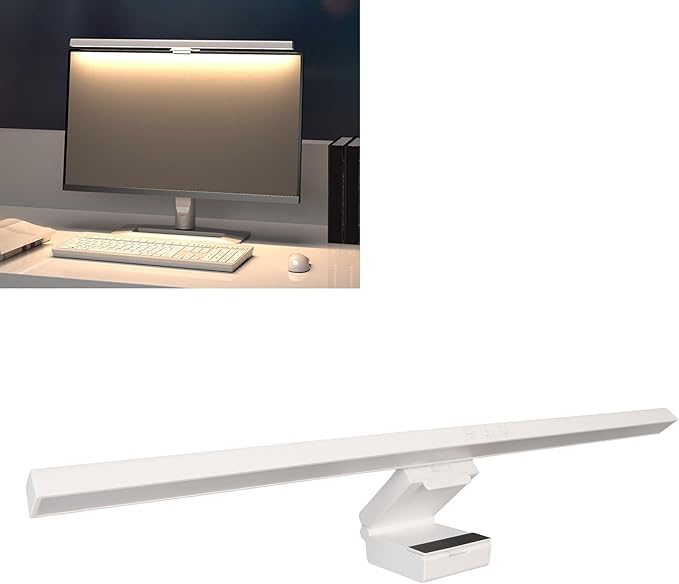 Zunate LED Screen Light Bar with Touch Control, Dimmable Computer Monitor Lamp, 3 Switchable Modes for Eye Care, Ideal for Desk, Office, Home Gaming (White)