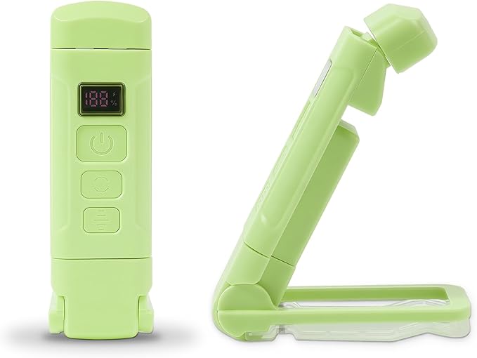 Rechargeable Book Light with Timer, 3 Color Temperatures, 6 Brightness Levels, Clip-on Book Lights for Reading at Night, Great Gift for Book Lovers(Green, Digital-Timer)