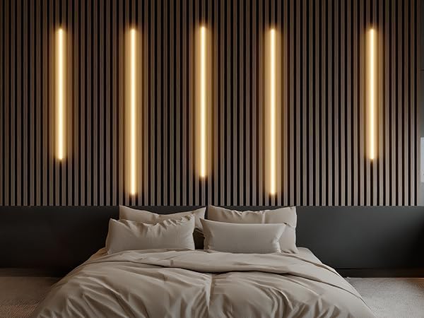 GZBtech Flexible LED Recessed Strip Light for Wood Slat Wall Panels 33FT, 3000K Warm White Cuttable Neon Rope Lighting with Remote Control, Dimmable IP67 Waterproof Black Strip Lights, UL Listed
