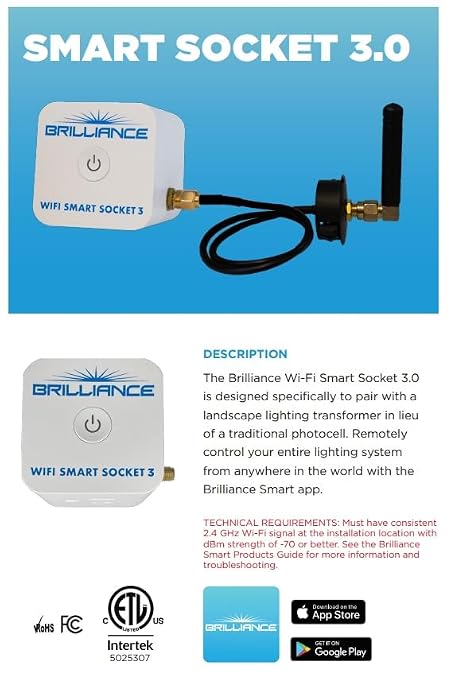 SPW Brilliance WiFi-Smart-Socket-3 LED WiFi Smart Socket - App Control/Alexa - WIFISMARTSOCKET3, White