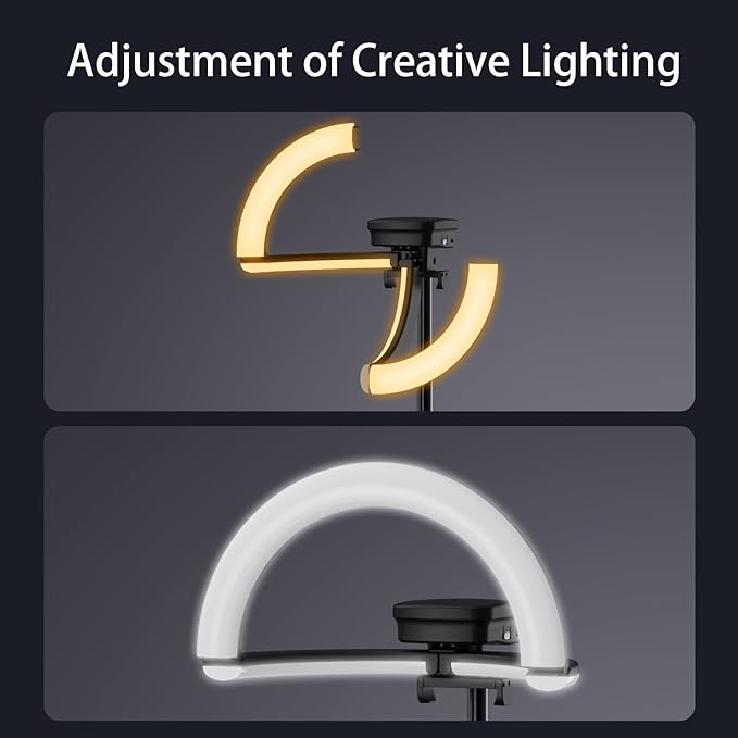 yAyusi Portable Ring Light with Stand, 4000mAh Battery Operated Cordless 10" Foldable Travel Ring Light, 79" Tripod Stand for Video Conference/Selfie/Live Stream/Makeup