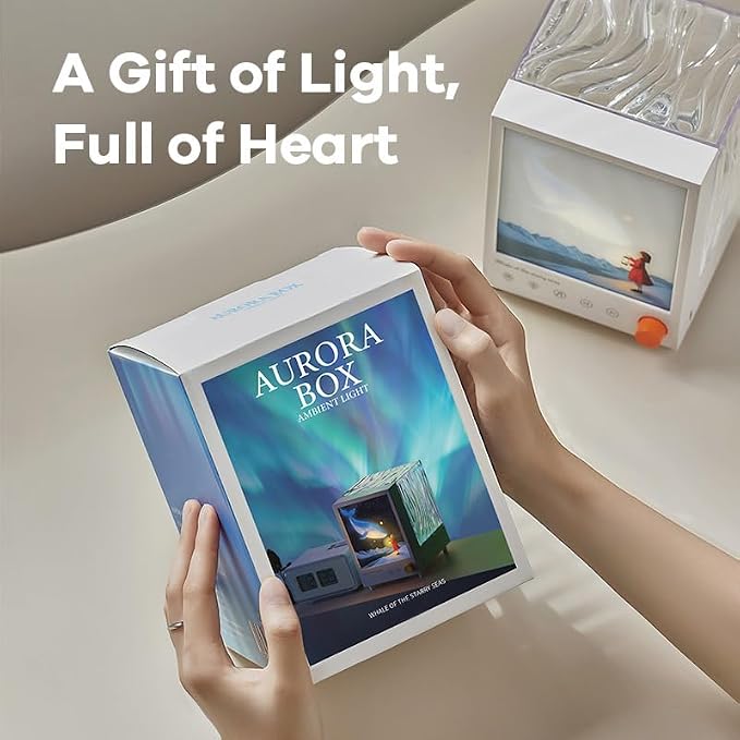 ELITUN Aurora Lights Northern Lights Projector for Kids Teen Girls Gifts | 7 Colors Mood Lighting Ambient Lighting Ocean Lamp for Bedroom Decor, Buletooth Speaker,7 White Noises, Birthday Gift