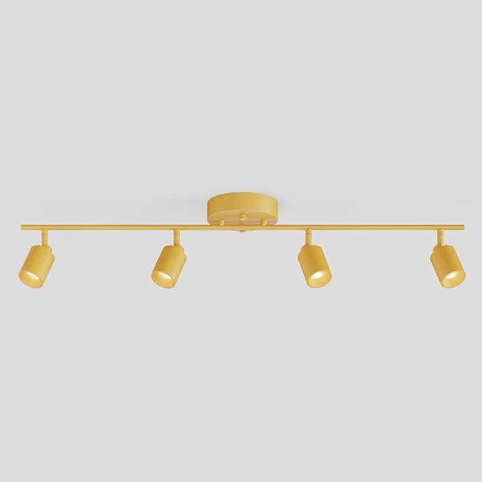 Shura Mustard Yellow 4-Light Track Light with Rotatable Heads, Integrated LED Bulbs, 3 ft. Track Lighting Kit, 3000k, 2240 Lumens