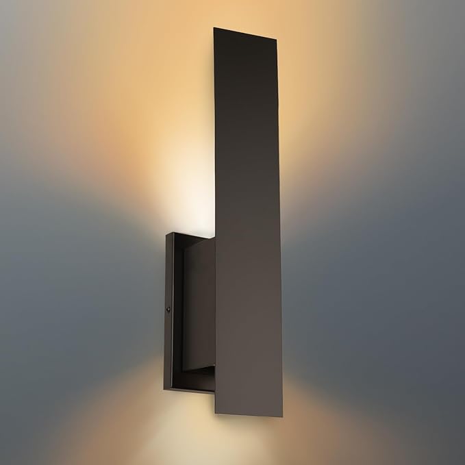 Indoor Wall Sconces, Modern Wall Lights, Up and Down Wall Mount Light, Dimmable Hardwired Wall Light for Bedroom, Living Room, Hallway, GU10 Bulbs Excluded (Matt Black)