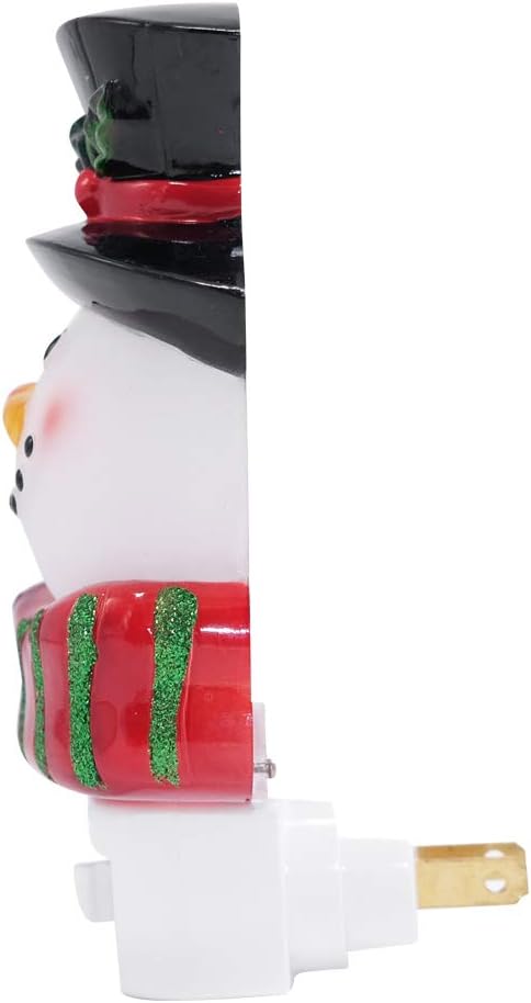DRomance Christmas Decoration Night Light Plug in with Switch Manual On/Off, Nightlight for Kids Incandescent Bulb Included with 360 Degree Swivel Plug, Snowman Night Light Bedroom