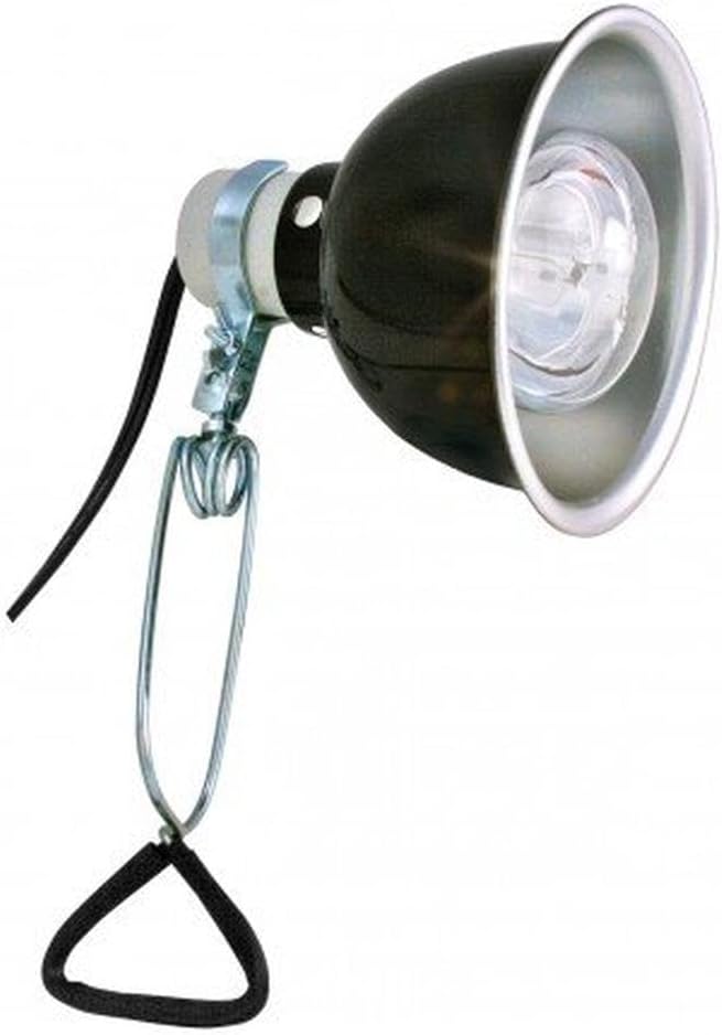 Zoo Med Deluxe Porcelain Clamp Lamp with 5.5-Inch Dome, Black