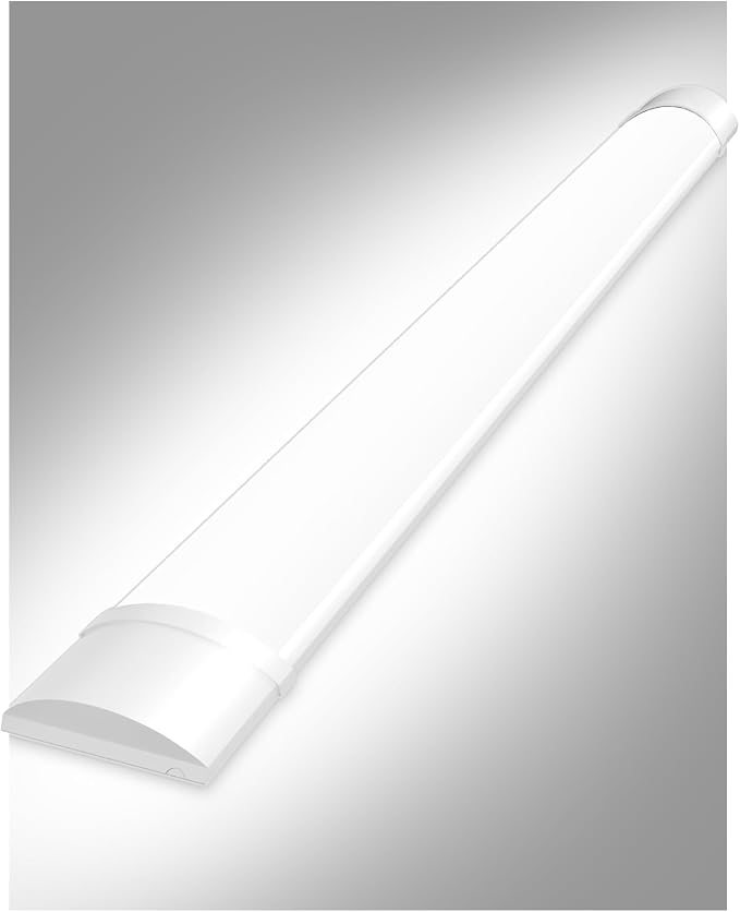 Sararoom 3FT LED Shop Fixture 30W Tube, 3600lm, 6500K Cold White, 90cm 35.4inch Garage Closet Ceiling Light for Office Home Basement, No Plug, No Ground Wire