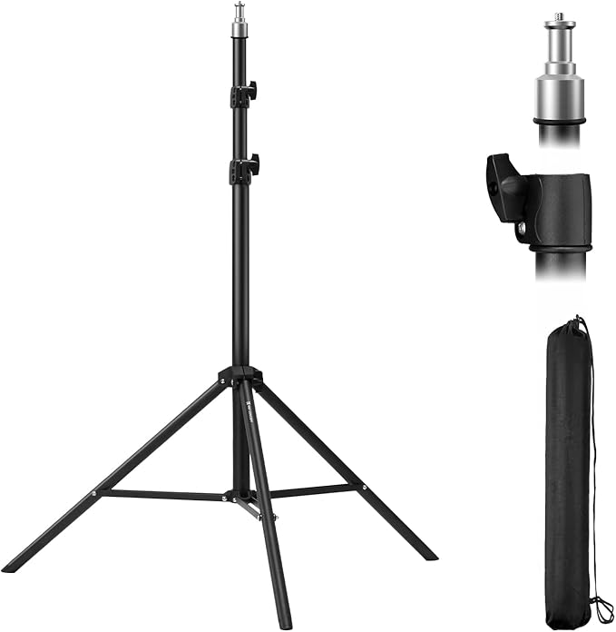 K&F CONCEPT Light Stand for Photography, 7.5ft/2.3M Portable Extendable Photo Video Tripod Stand, Lighting Tripod with 1/4" Screw for Lighting/Strobe Light/Webcams/Cameras/Softbox, with Storage Bag