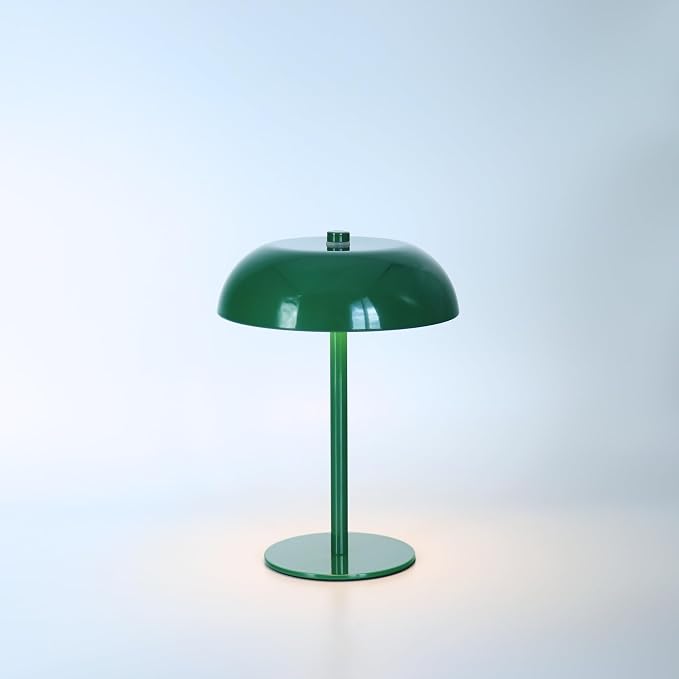 Portable LED Table Lamp, Cordless Dimmable Touch Table Light, Rechargeable Battery Operated Small Lamp with 3 Colors and Brightness Control for Bedroom/Patio/Bar/Coffee Shop (Green)