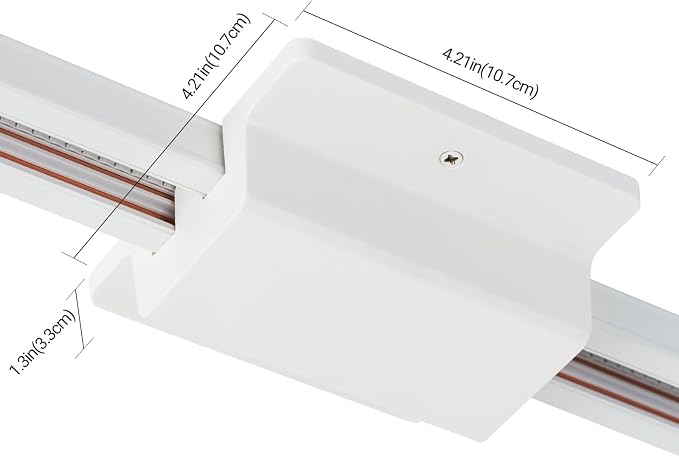 20FT H Track Lighting Rails Kit, White | H Type Track Rails with Floating Canopy Connector, End Caps, Live End Feed and T L Connector