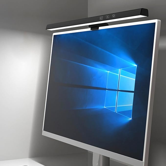 LED Computer Monitor Lamp Bar with Eye Protection and Asymmetric Design, Adjustable 3000k-6500k Color Temperature Screen Light for Multi-Scene Use, USB Powered 5w Black Monitor