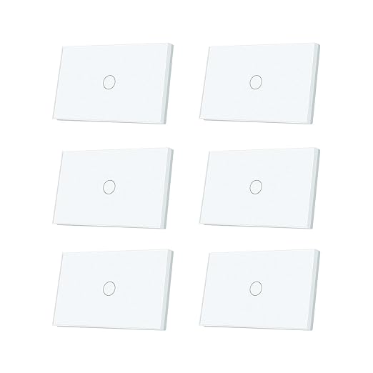 WiFi Smart Light Switch,1-Button Single Gang 2.4GHz Wi-Fi Touch Switch, Neutral Wire Required,Work with Smart Life/Tuya App and Alexa,White