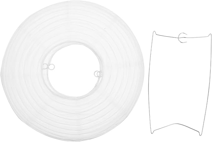 Uonlytech Paper Pendant Lamp Shade, White Round Lantern Handmade Ambient Lampshade Hanging Paper Lamp Cover for Home Pendant Lights, 30X30X19cm Wedding Decor