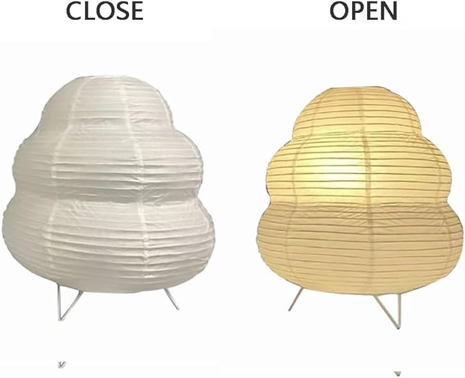 Cute Paper Lamp, Ambient Lighting Lamp, Cozy Accent Side Table Lamp, Small Warm Glow Light for Bedroom Living Room Desk (White, 10.24"x9.06"x9.06")