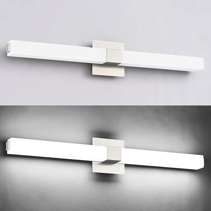 ZUZITO Bathroom Vanity Light Brushed Nickel - Modern LED Vanity Lighting Fixtures - 32 Inch Bathroom Lights Over Mirror 6000K Bright White Light