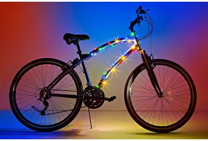 Brightz CosmicBrightz LED Bike Frame Rope Light - 6.5-Foot String Rope - Battery-Powered with On/Off Switch - Ultra Bright Color Keeps Your Ride Fun and Safe for Kids, Teens, & Adults