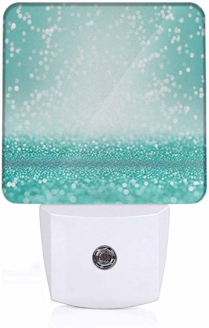 Abstract Background Night Light Shimmering Turquoise 0.5W Night Lights Auto LED Lamp Energy Saving Square Lights for Room Bedroom Bathroom