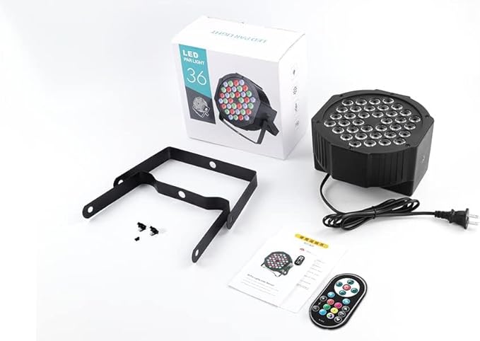 U`King Stage Lights 10 Packs 36LED RGB LED Par Lights, 7 Channel DJ Party Lights with Remote Control & DMX Controller Sound Activated Uplights for Events Birthday Bar Dance Decoration