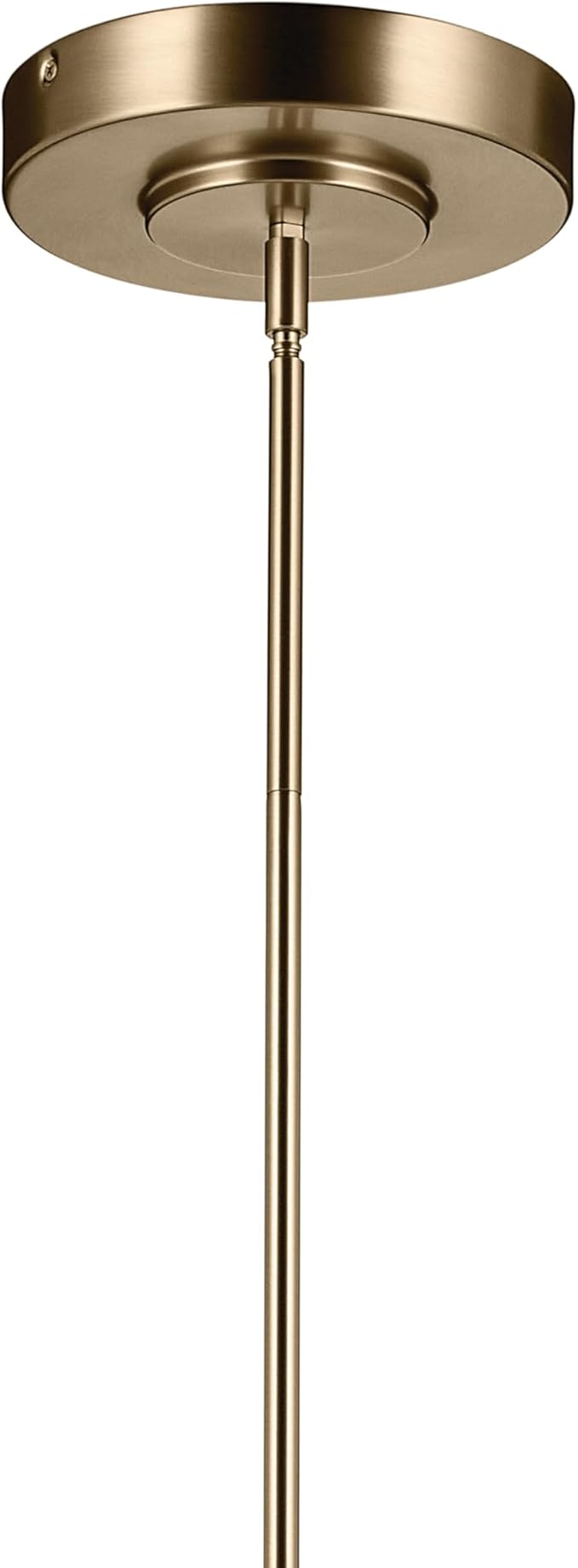 Kichler Riven LED 1-Light Linear Chandelier with Clear Fluted Glass in Champagne Bronze, Sloped Ceiling Compatible, for Kitchen or Dining Room (9.5" x 8" x 60.25"), 52754CPZLED