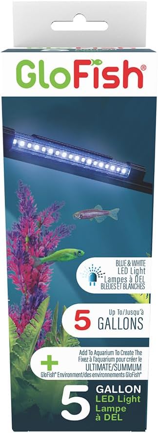 GloFish 6-Inch LED Light Stick for Fish Aquariums Up to 5 Gallons, 1 Count, with White and Blue LED Lights