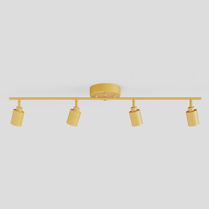 Shura Mustard Yellow 4-Light Track Light with Rotatable Heads, Integrated LED Bulbs, 3 ft. Track Lighting Kit, 3000k, 2240 Lumens