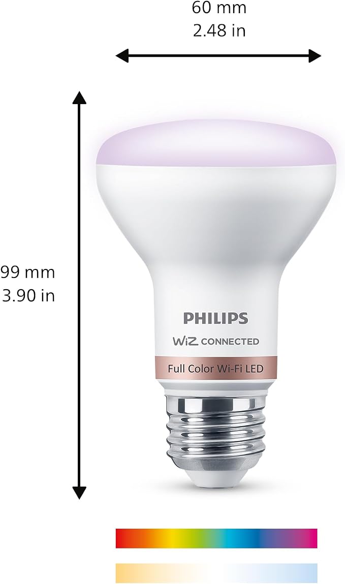 PHILIPS Smart Wi-Fi Connected LED 45-Watt R20 Light Bulb 4-Pack, Frosted Color, Dimmable, E26 Medium Base