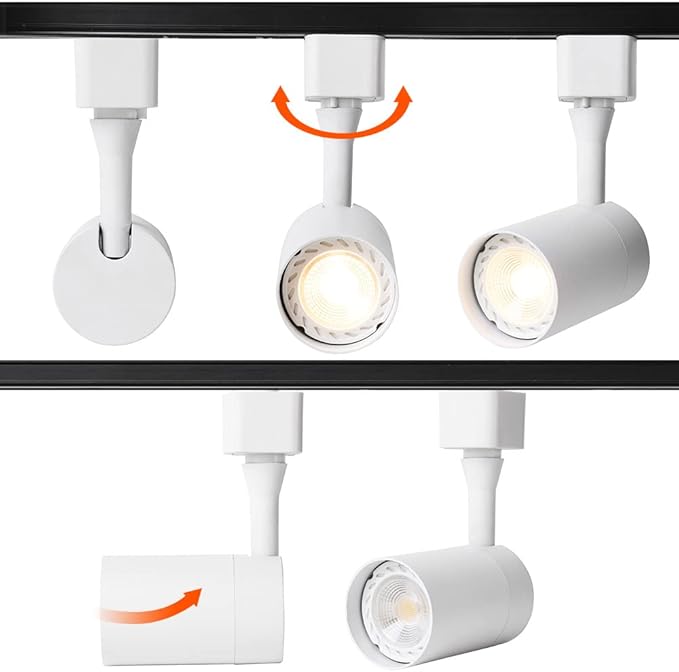 10W Track Lighting Heads,Dimmable H Track Light Heads,Warm White 2700K,Halo Track Light GU10 Bulb for Accent Retail Artwork, Kitchen 120V 36° Angle Halo Type(10 Pack) (2700K(Warm White) White)
