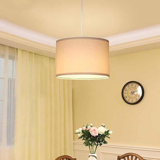 15FT Plug in Pendant Light, Hanging Lamp with Switch, Flaxen Hanging Lights with Plug in Cord, Pendant Lamp with Remote Control，Pendant Light Fixture for Living Room Bedroom Farmhouse