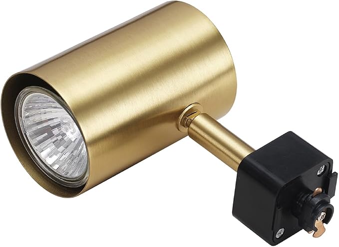 Globe Electric 64000009 4-Light Adjustable Track Lighting Kit, Matte Black and Matte Brass Finish, 56-Inch Width, GU10 Base, Dimmable, Modern Industrial Ceiling Light