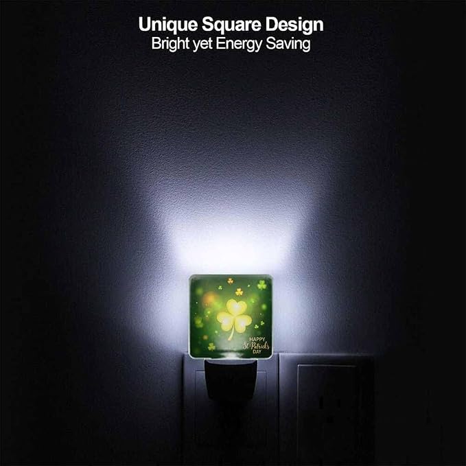 Clover Night Light Sparkling Leaves LED Night Lights Plug into Wall for Stairway Hallway Bedroom 0.5W Nightlight