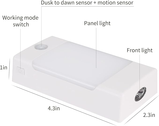 4-in-1 LED Night Light Emergency Backup Light, Motion Sensor, Dusk-to-Dawn Sensor, Rechargeable Battery Operated 5000K Daylight White, LED Flash Light for Home, Power Failure, Hurricane, 2Pack