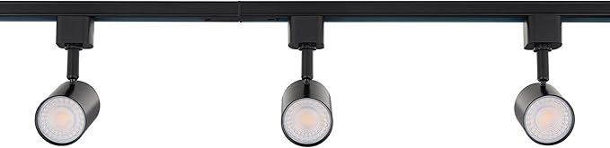 Amped Collection LED 10W Track Head 3000K Warm White Energy Efficient in Black for H Track, Standard 3-Wire Track System (Pack of 4 Lights)