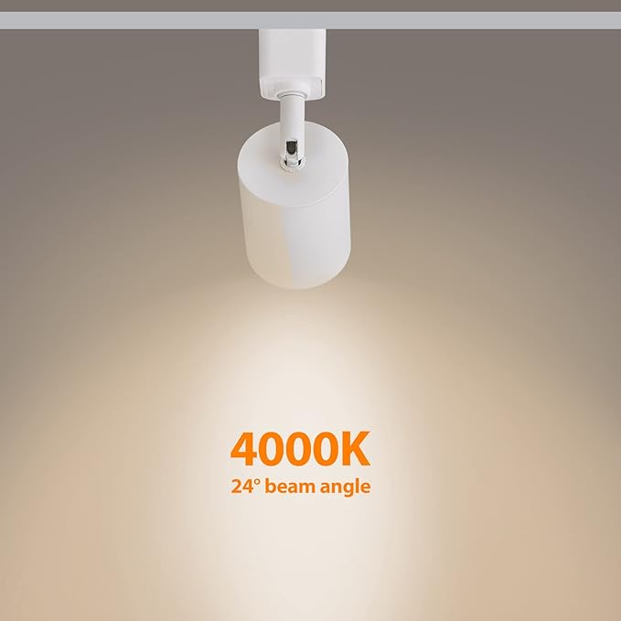 VANoopee 10W Dimmable LED Track Lighting Heads H Type Track Light Replacement Fixtures Bright 4000K Neutral White Ceiling Spotlight for Accent Task Art, Flicker Free CRI90+ 24° 800lm White, Pack of 4